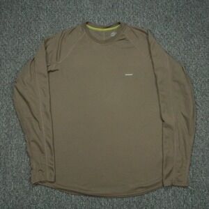 Patagonia Shirt Mens XXL Brown Green Performance Baselayer Capilene Long Sleeve